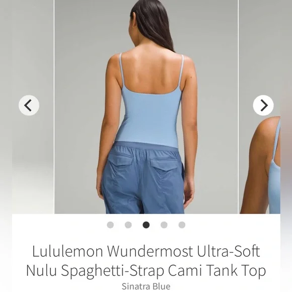 Lululemon Wundermost Ultra-Soft Nulu Spaghetti-Strap Cami Tank Sinatra blue Med - Picture 3 of 12
